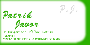 patrik javor business card